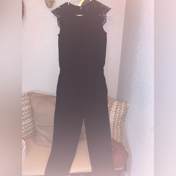 J Crew jumpsuit size 00P black, lace sleeves - Picture 10 of 16